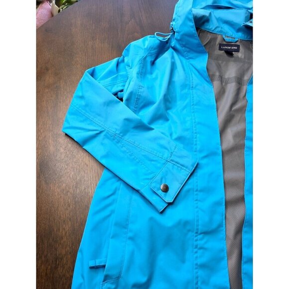 Lands End Women's Blue Zip Button Long Sleeve Stretch Waterproof Jacket Size xs - Picture 6 of 16
